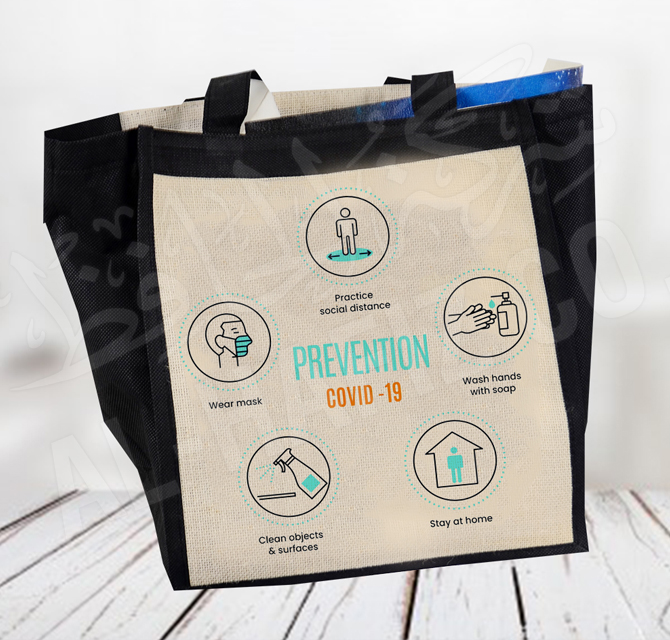 Covid-19 Awareness Message Fabric Bag